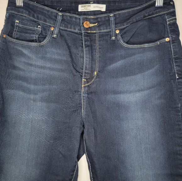 Levi's Signature Women's Blue Denim Mid Rise Skinny Jeans Sz Waist 31 Length 30 - Picture 4 of 7